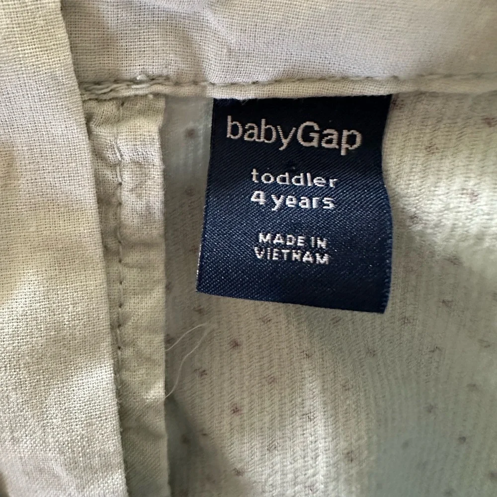 🩵 GAP KIDS Girls Dress size 4T polka dot light teal blue corduroy EUC